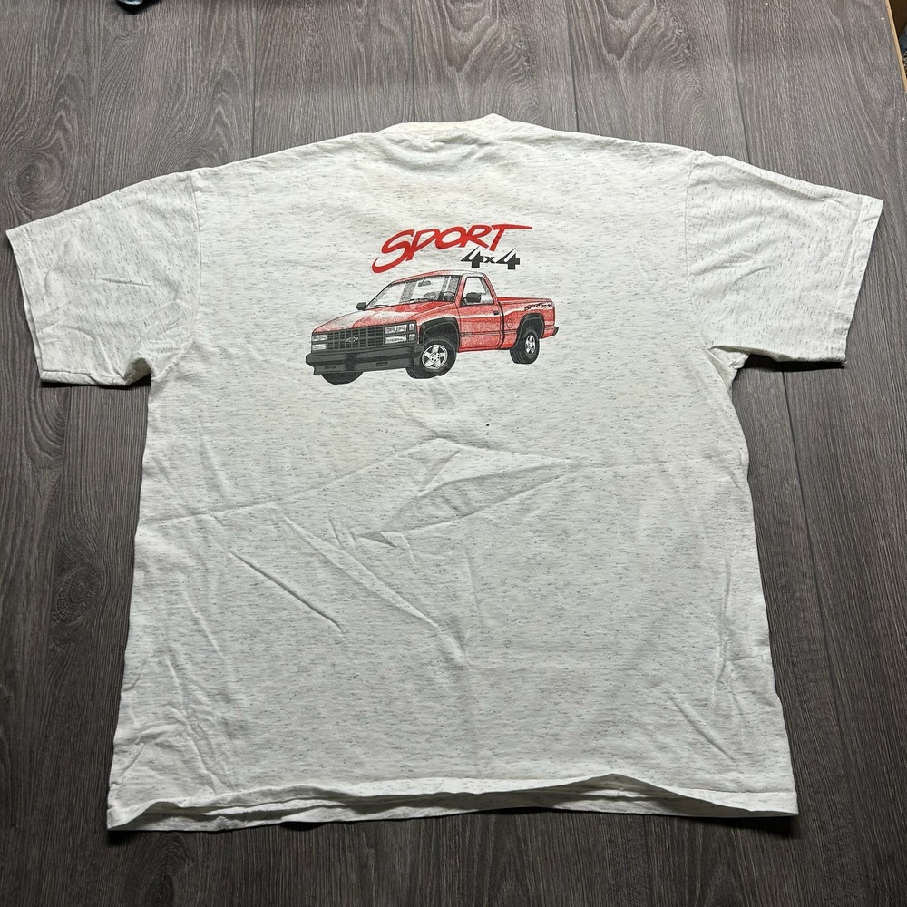 Vintage Chevy Trucks Sport 4x4 Graphic T-Shirt Oneita Power-T USA Gray XL